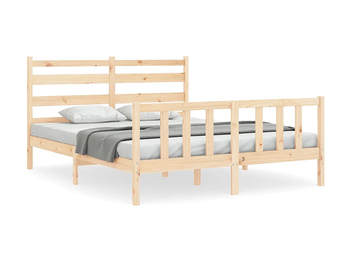 Lit-160x200 cm avec tête de lit bois massif EGGB80014