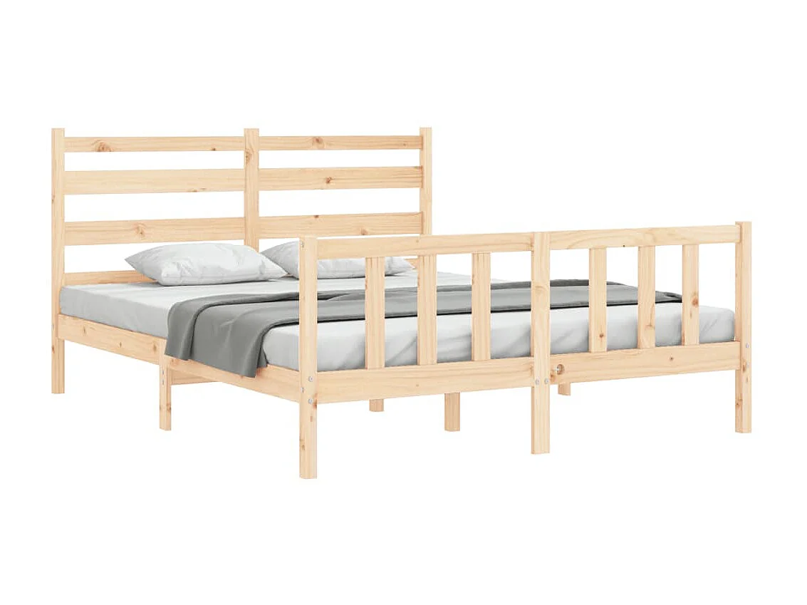 Lit-160x200 cm avec tête de lit bois massif EGGB80014