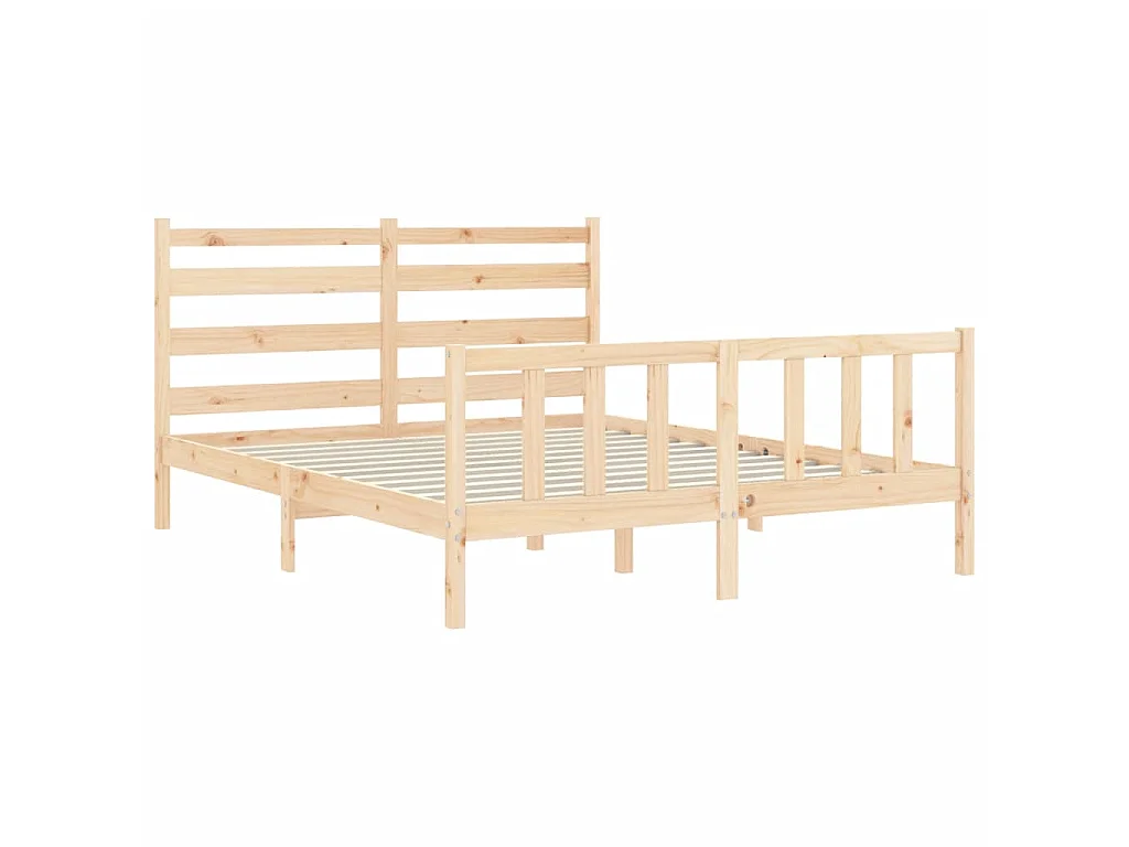 Lit-160x200 cm avec tête de lit bois massif EGGB80014