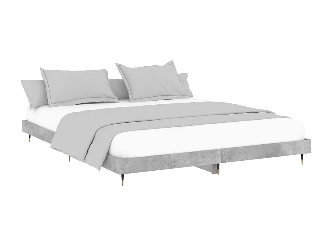 Lit-120x200 cm gris béton bois d'ingénierie EGGB80091
