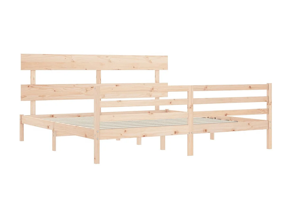 Bedframe met hoofdbord massief hout 200x200 cm NL22155
