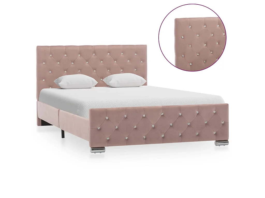 Bedframe fluweel roze 120x200 cm NL66539