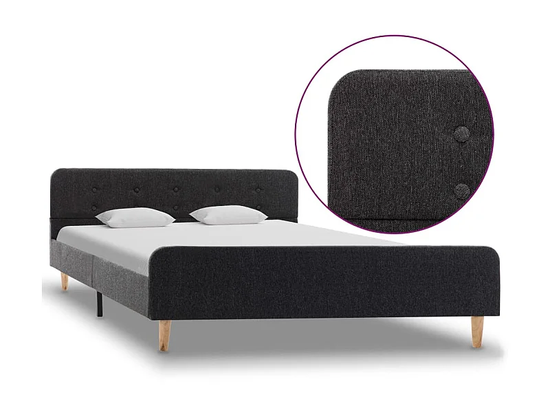 Cama 160x200 cm serapilheira cinzento-escuro PT536455