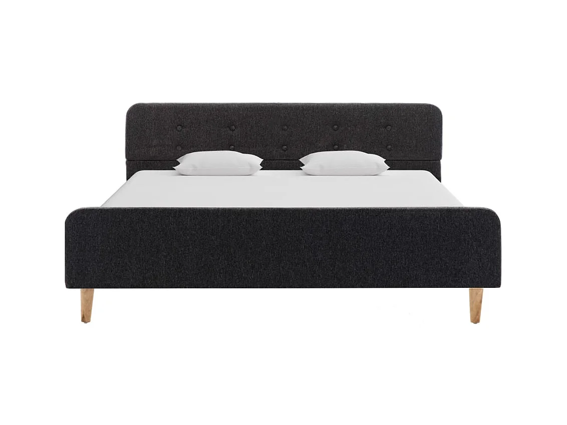 Lit-160x200 cm Gris foncéé Jute EGGB98024