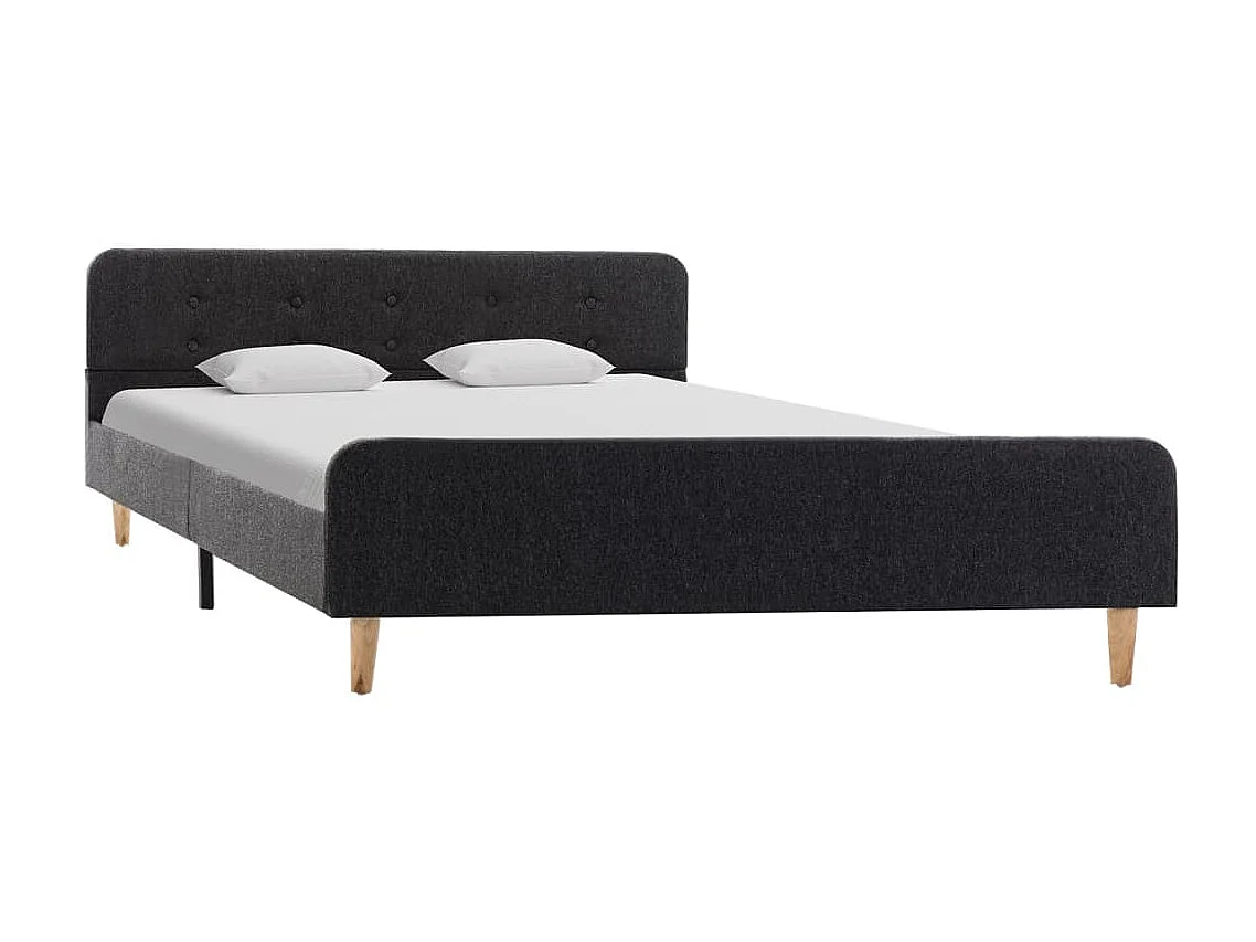 Cama 160x200 cm de arpillera gris oscuro ES72251