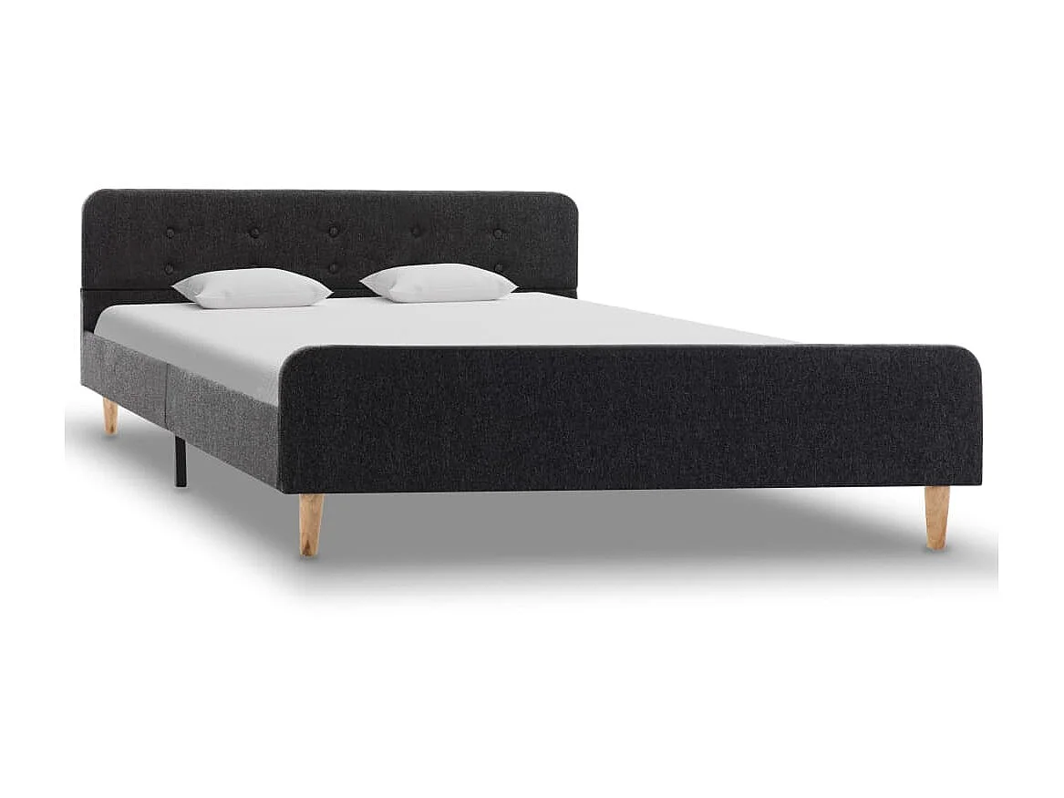 Cama 160x200 cm de arpillera gris oscuro ES72251