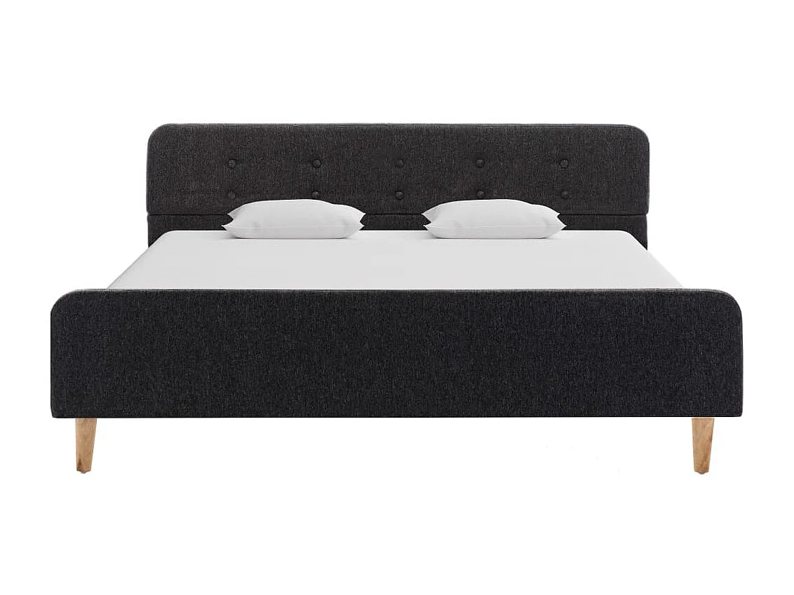 Cama 160x200 cm de arpillera gris oscuro ES72251