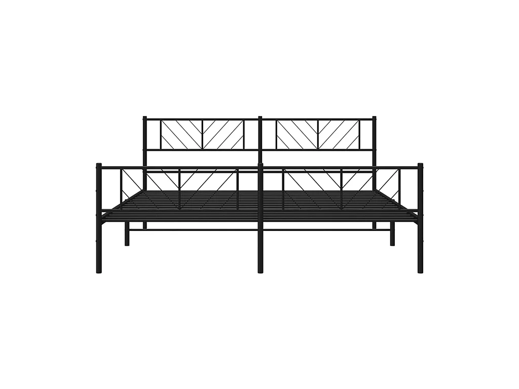 Cama 200x200 cm cabecero y estribo metal negro ES23893