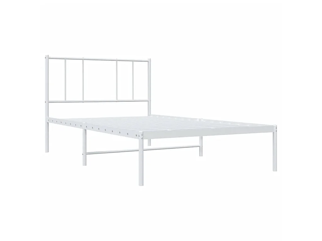Cama com cabeceira 100x200 cm metal branco PT874833