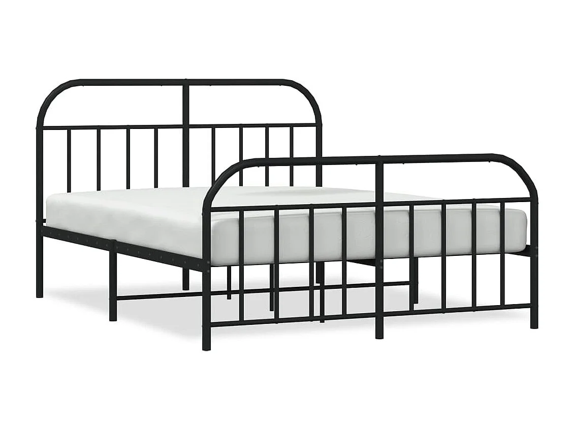 Bedframe met hoofd- en voeteneinde metaal zwart 183x213 cm NL19554