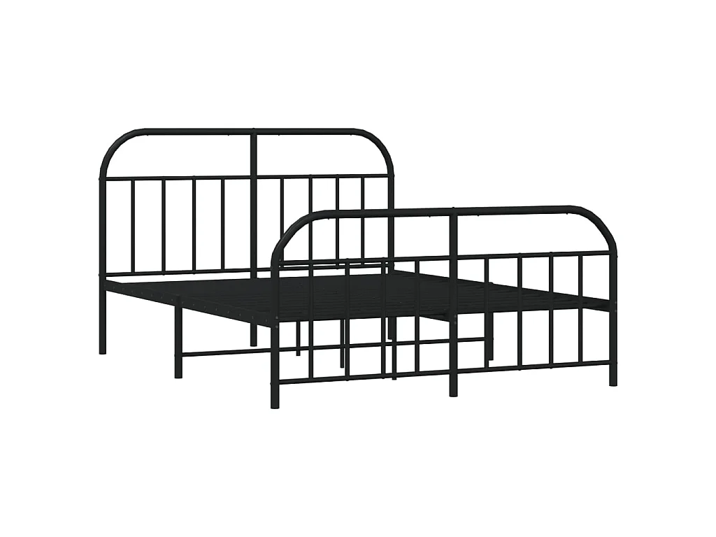 Bedframe met hoofd- en voeteneinde metaal zwart 183x213 cm NL19554