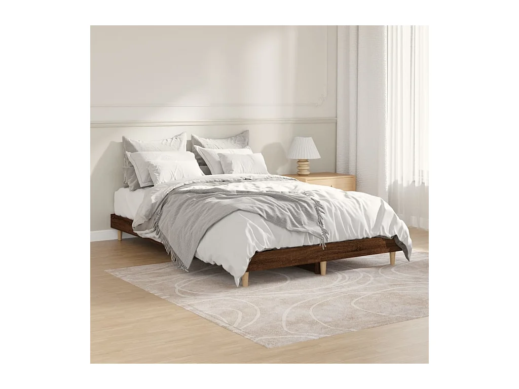 Lit-120x190 cm chêne marron bois d'ingénierie EGGB17574
