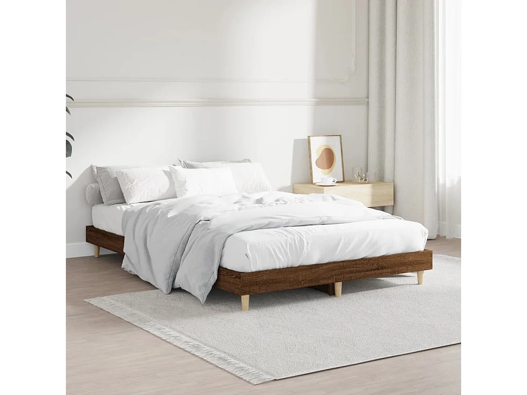 Lit-120x190 cm chêne marron bois d'ingénierie EGGB17574