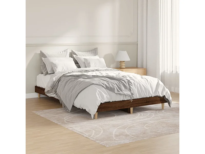 Lit-120x190 cm chêne marron bois d'ingénierie EGGB17574