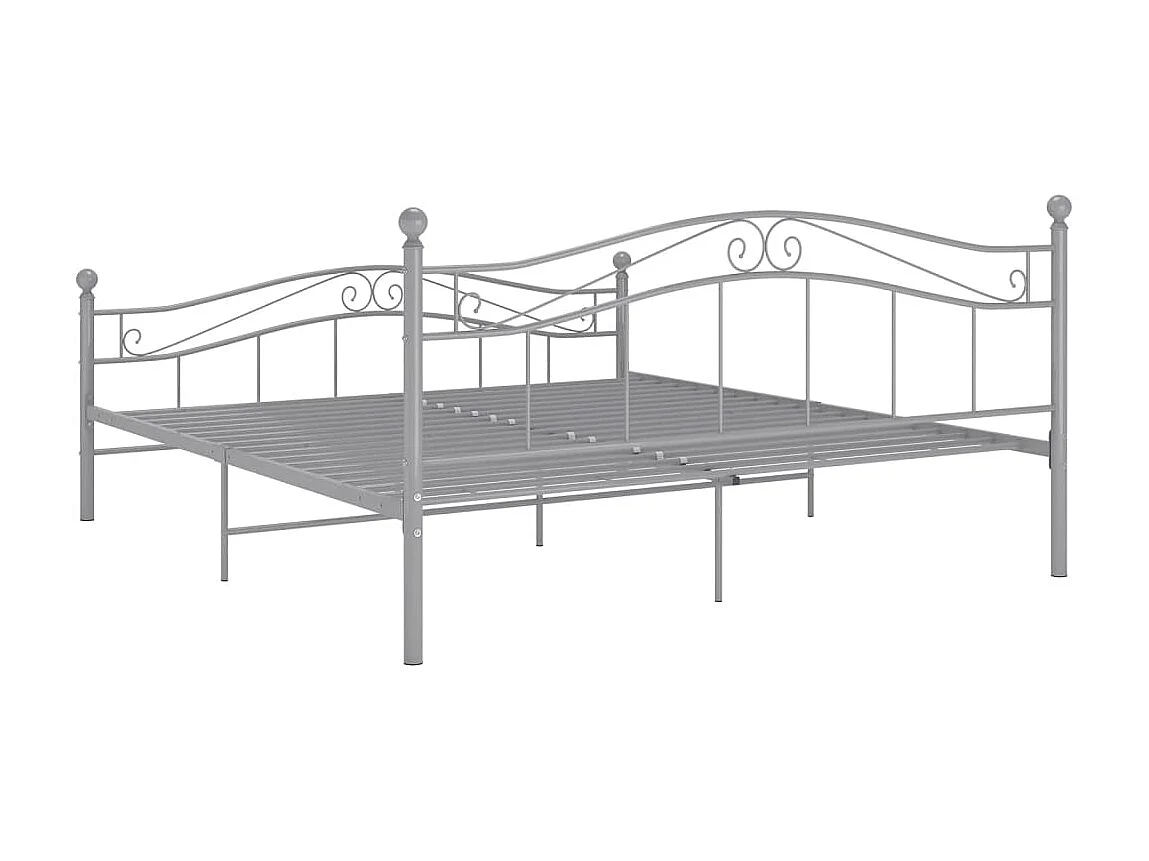 Lit-160x200 cm Gris Métal EGGB58701