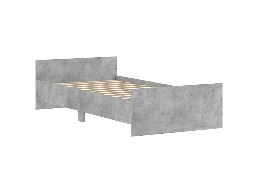 Lit-90x190 cm gris béton bois d'ingénierie EGGB42233