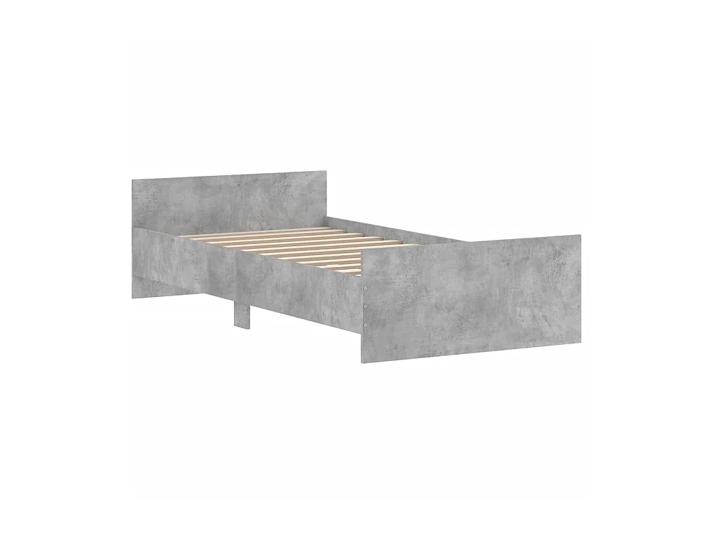 Lit-90x190 cm gris béton bois d'ingénierie EGGB42233
