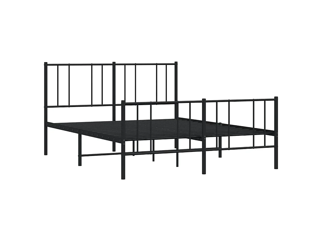 Cama com cabeceira e pés 120x190 cm metal preto PT350375