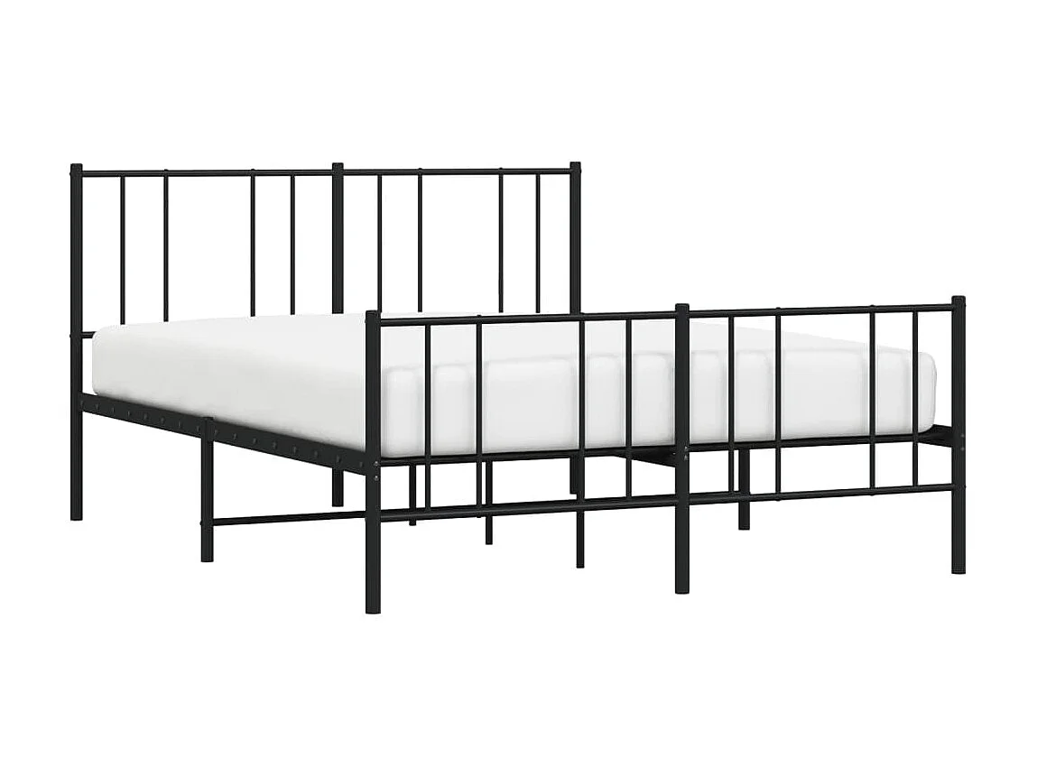 Cama com cabeceira e pés 120x190 cm metal preto PT350375