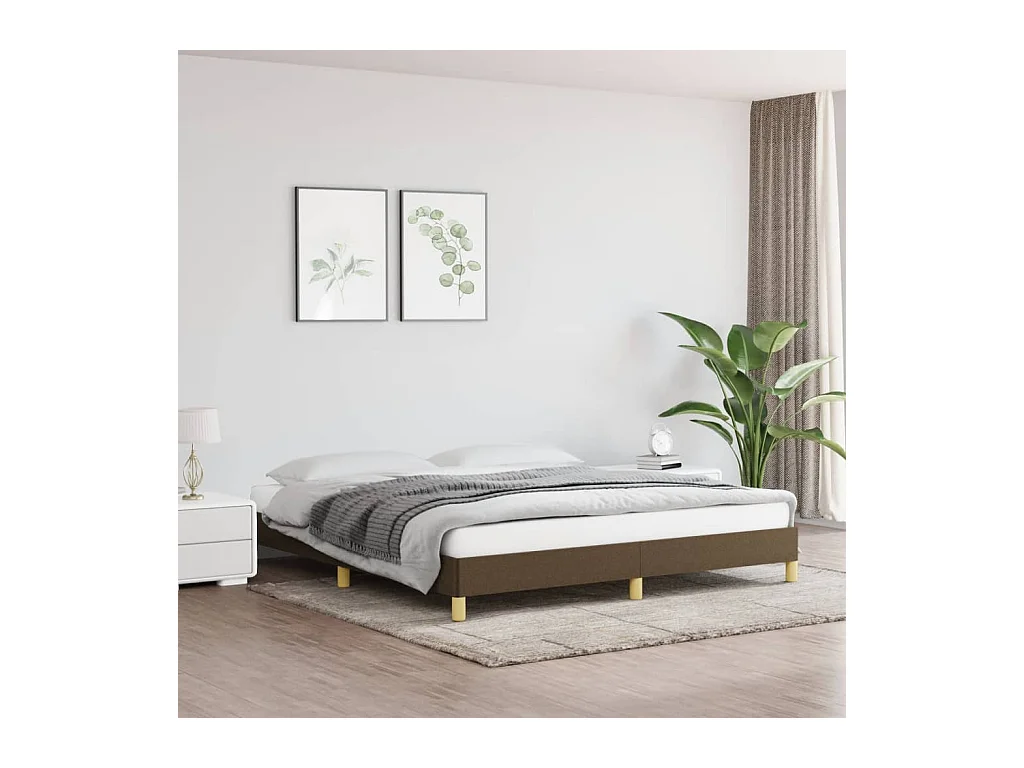 Lit-180x200 cm Marron foncé Tissu EGGB57281