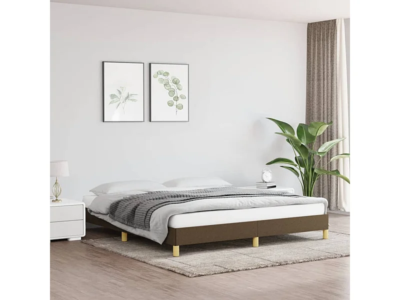 Lit-180x200 cm Marron foncé Tissu EGGB57281