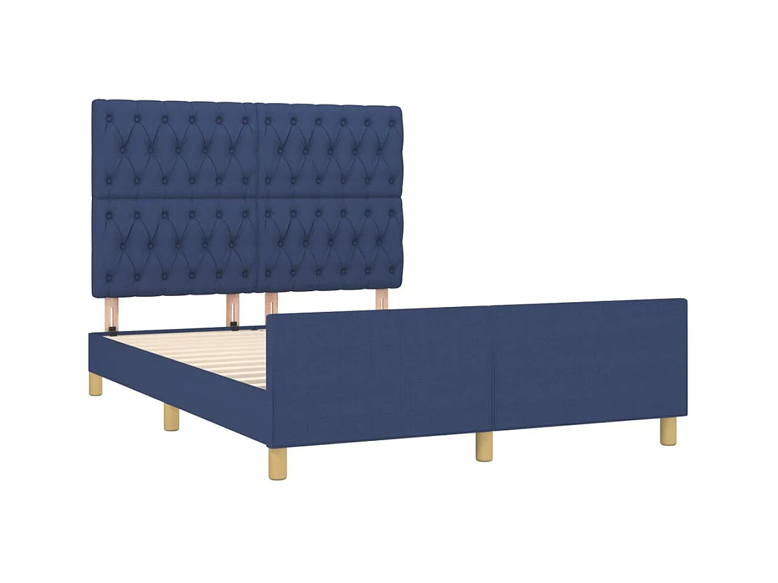 Bedframe met hoofdeinde stof blauw 140x190 cm NL61272