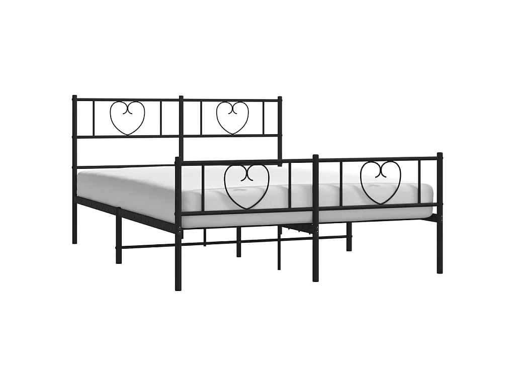 Bedframe met hoofd- en voeteneinde metaal zwart 120x190 cm NL14817