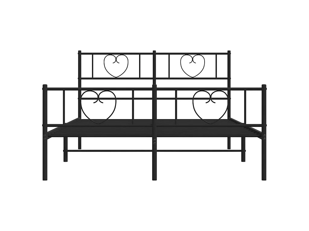 Cama com cabeceira e pés 120x190 cm metal preto PT472962