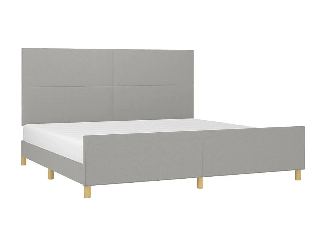 Bedframe met hoofdbord stof lichtgrijs 200x200 cm NL36669