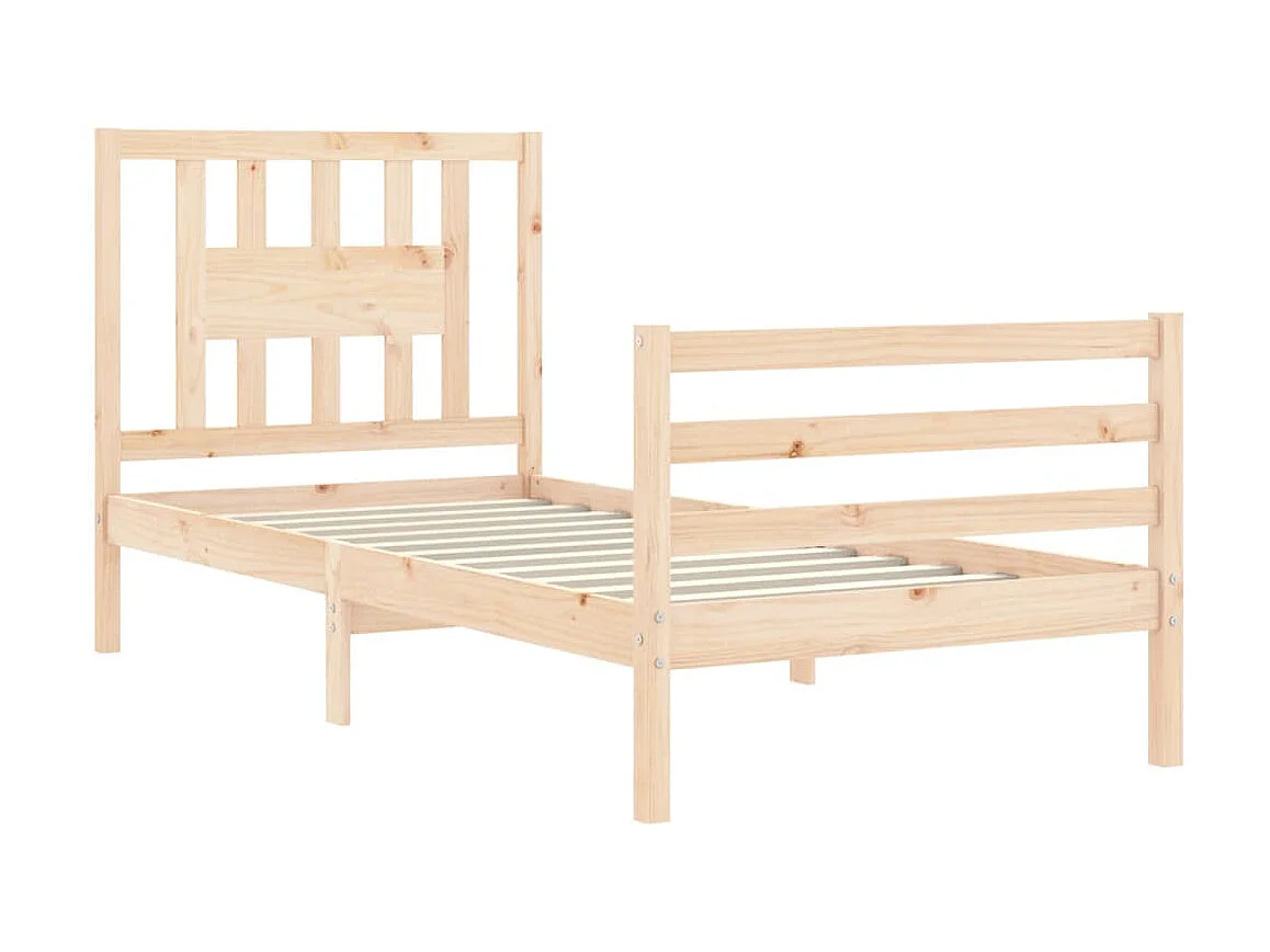 Cama de solteiro c/ cabeceira madeira maciça PT423297