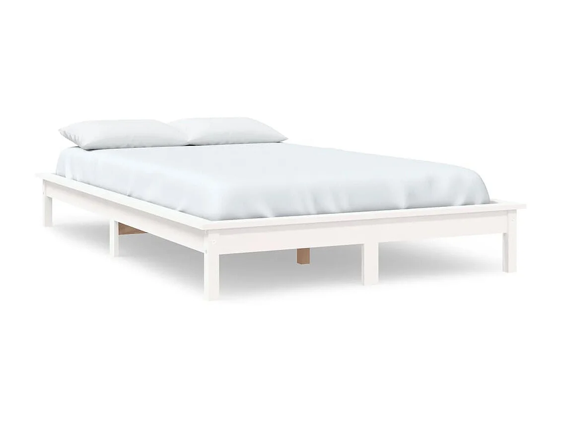 Bedframe massief grenenhout wit 140x200 cm NL96404
