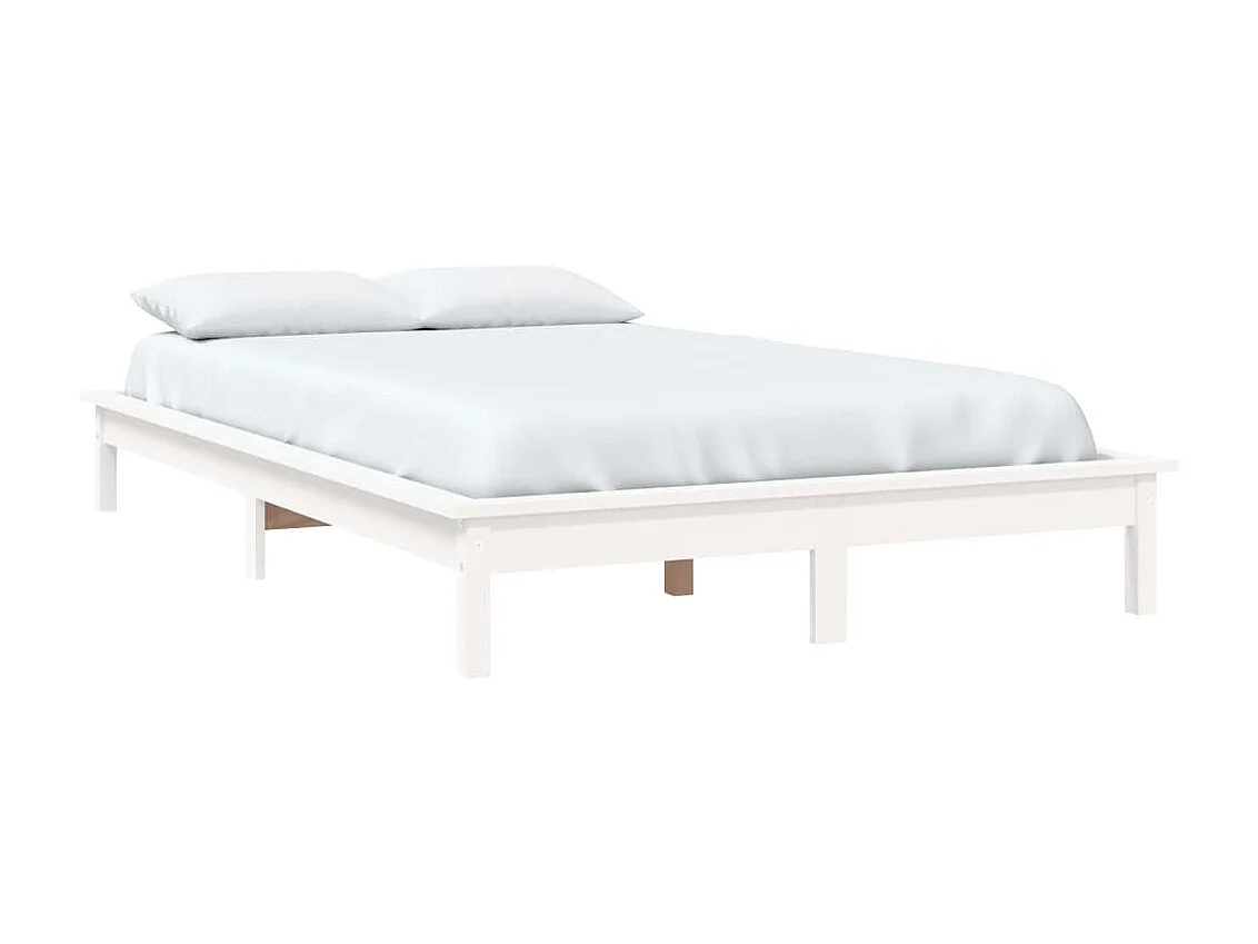 Bedframe massief grenenhout wit 140x200 cm NL96404