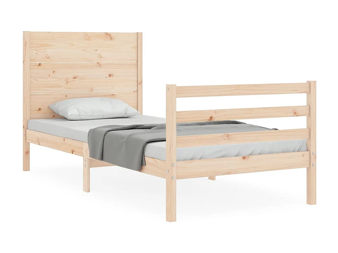 Lit-90x200 cm avec tête de lit bois massif EGGB13491