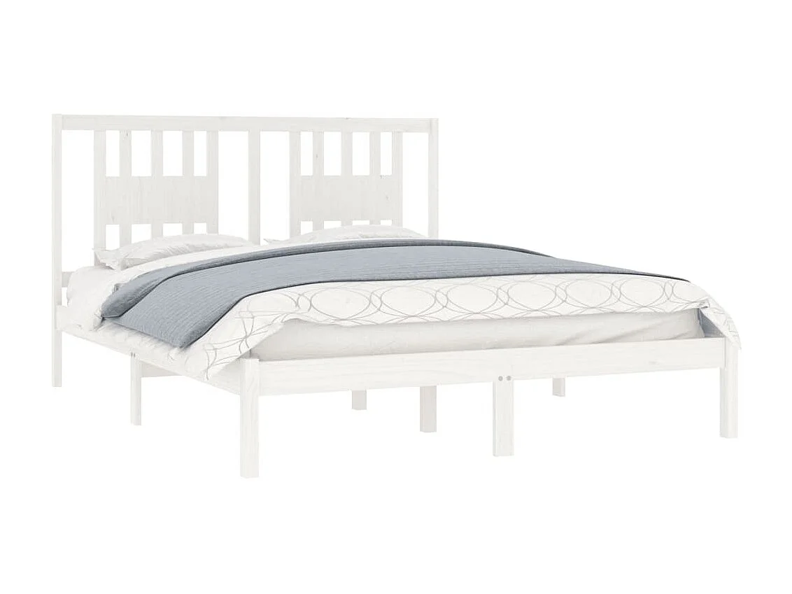 Cama 140x200 cm de madera maciza de pino blanco ES69931