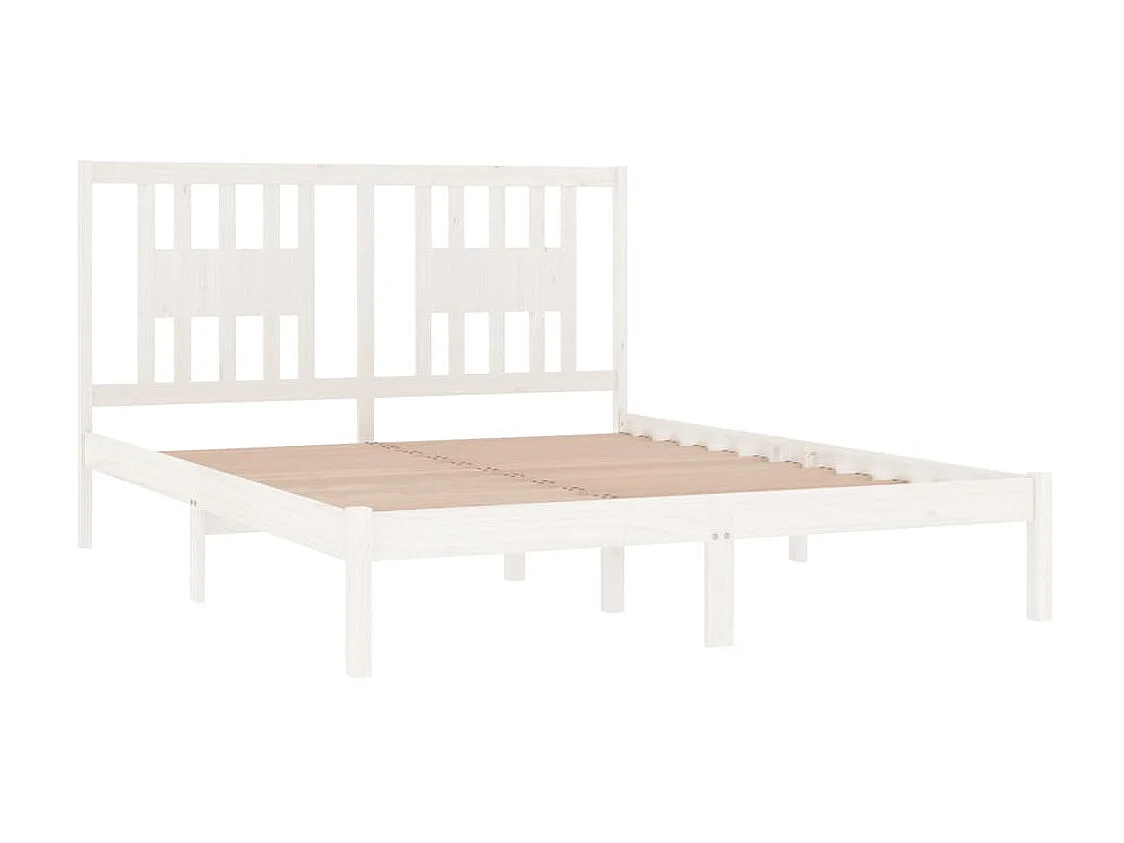 Cama 140x200 cm de madera maciza de pino blanco ES69931