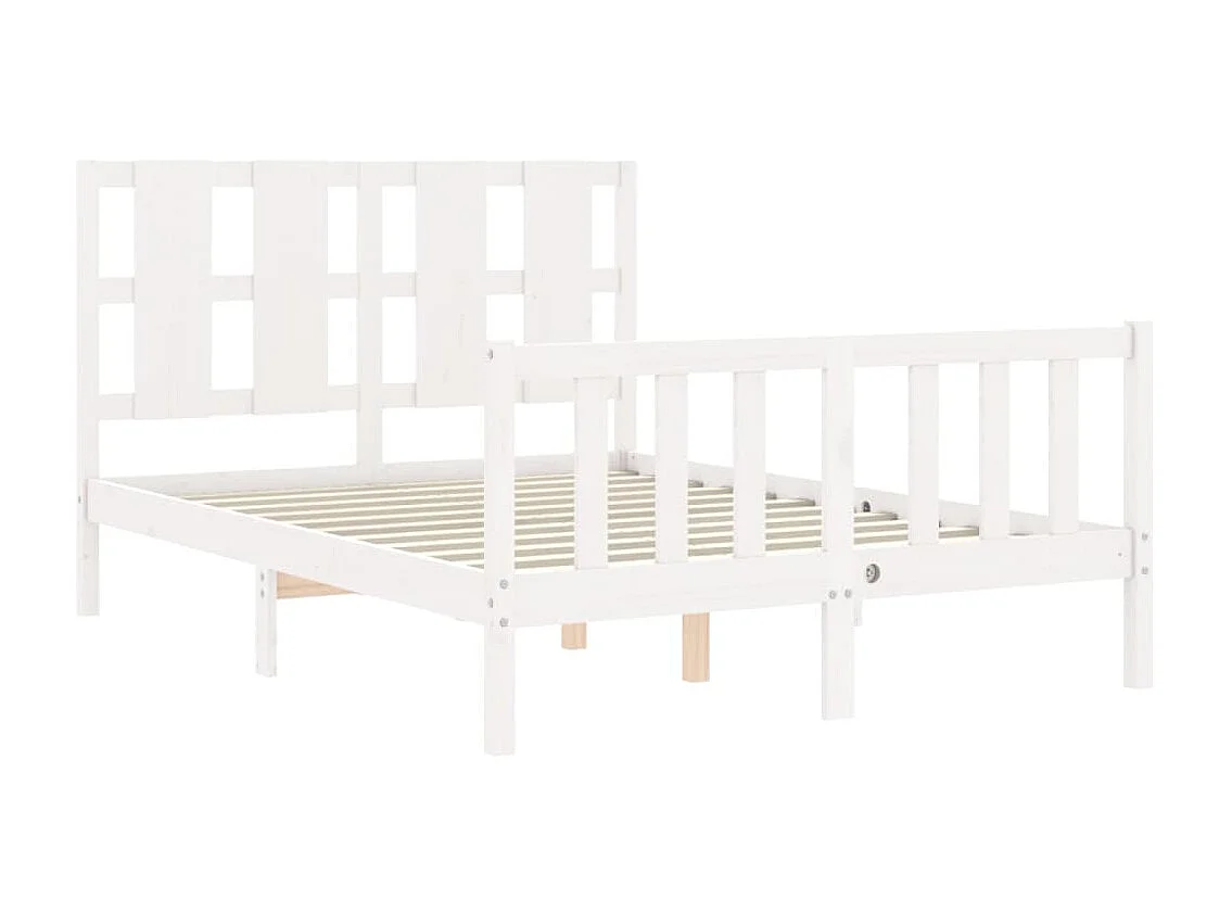 Lit-120x200 cm avec tête de lit blanc bois massif EGGB46787