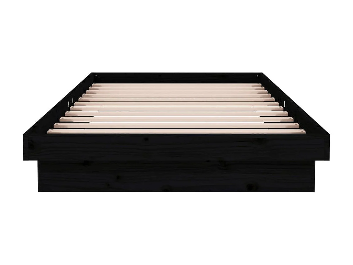 Lit-100x200 cm Noir Bois massif EGGB41214