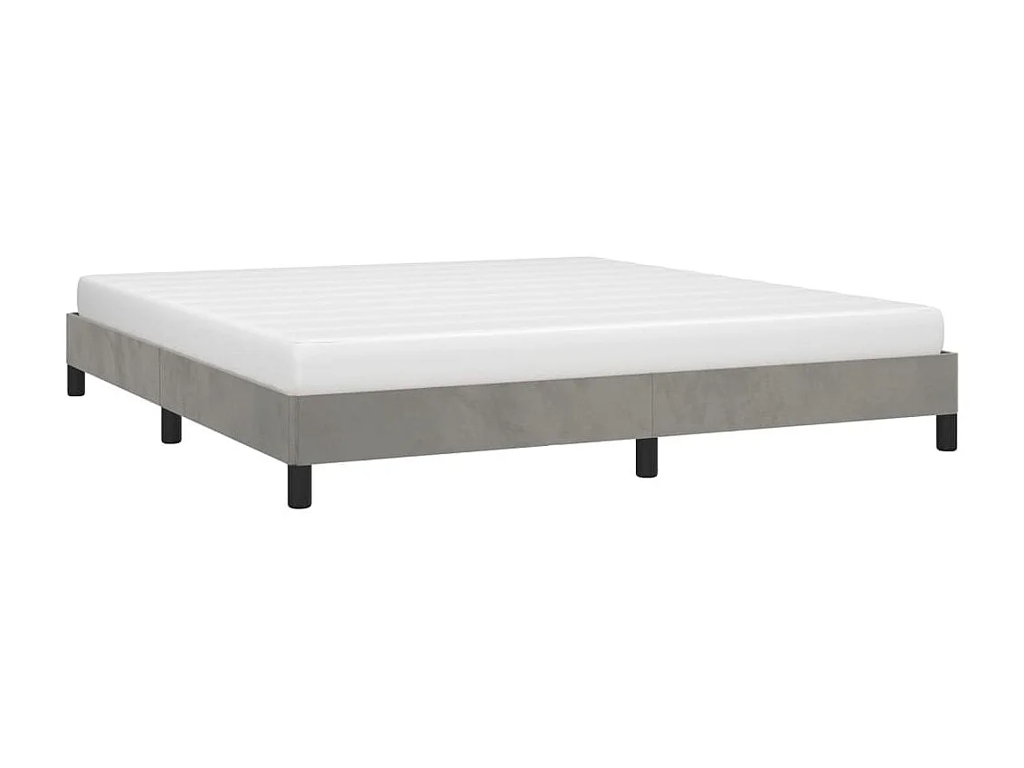 Cama 160x200 cm veludo cinzento-claro PT743520