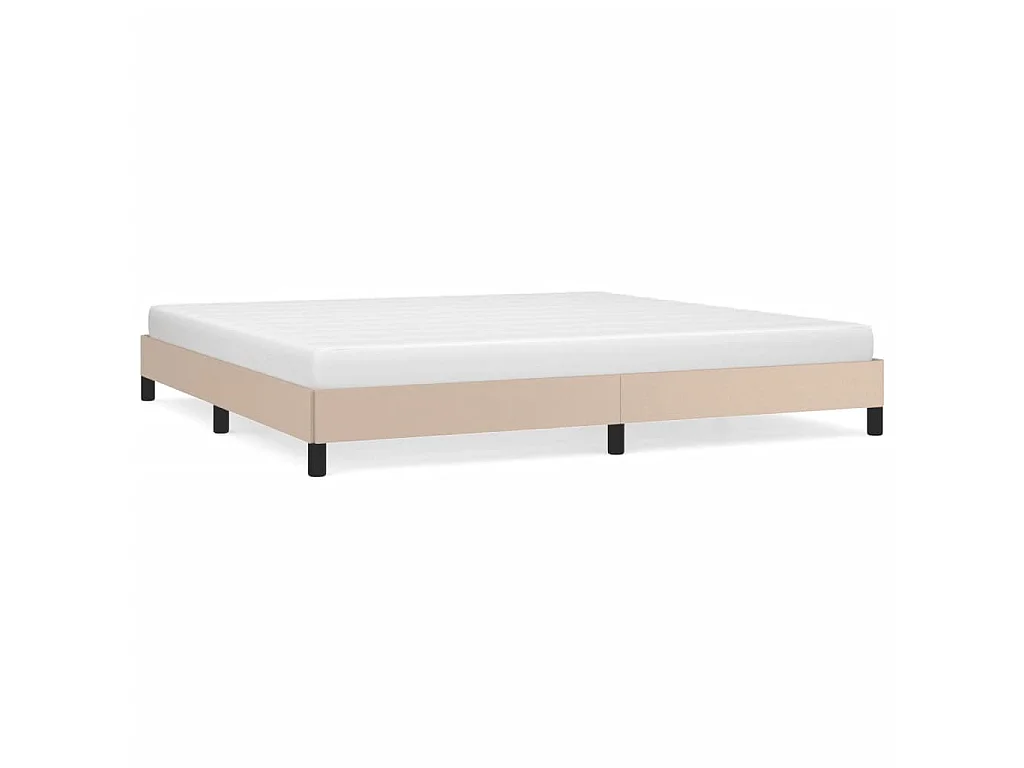 Cama 200x200 cm de cuero sintético capuchino ES79223