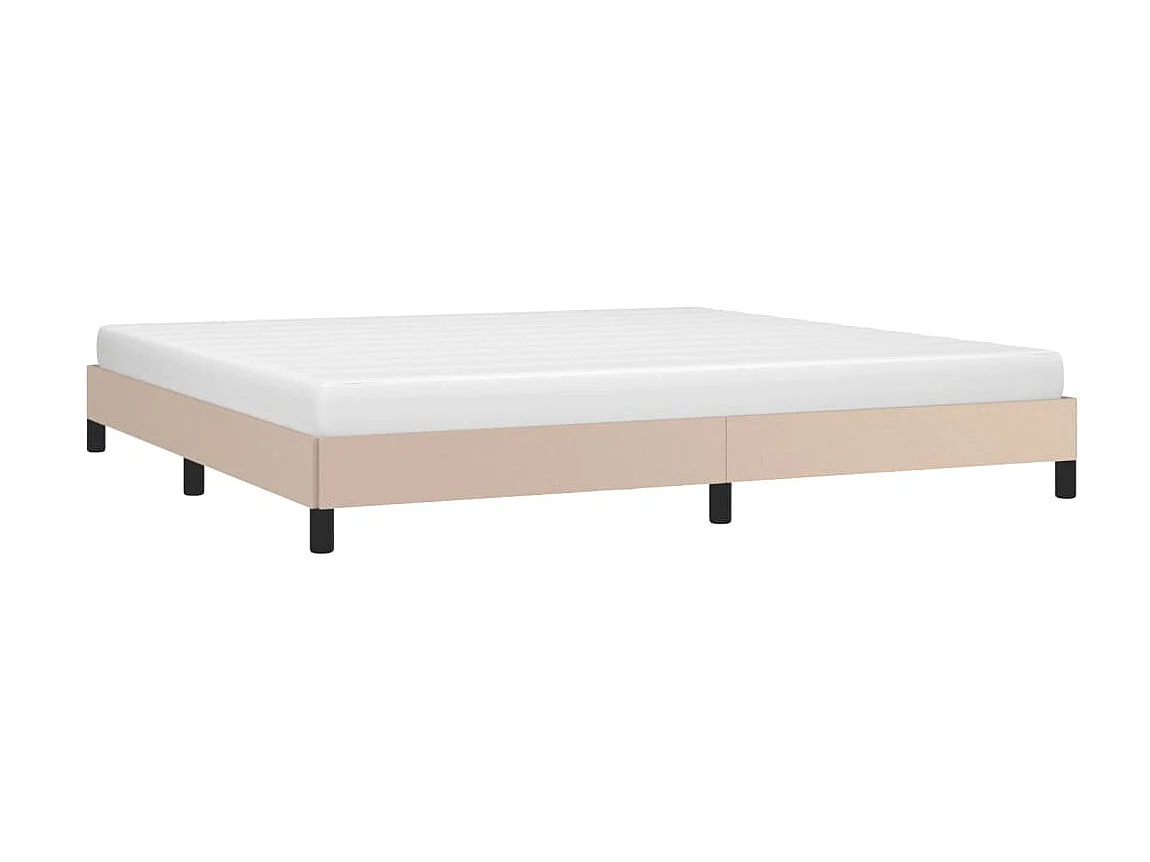 Cama 200x200 cm de cuero sintético capuchino ES79223