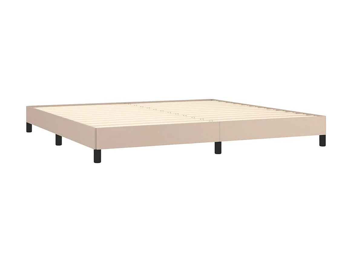 Cama 200x200 cm de cuero sintético capuchino ES79223