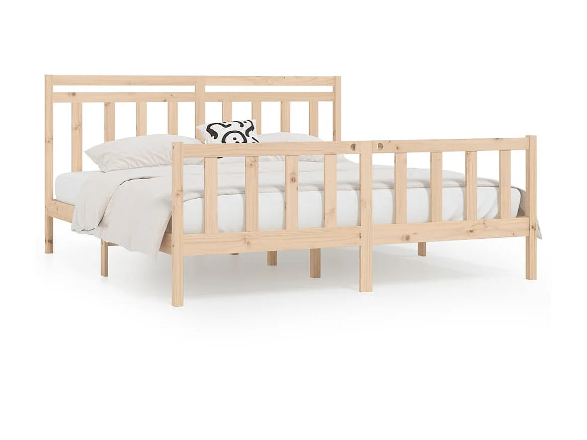 Lit-200x200 cm Bois de pin massif EGGB98397