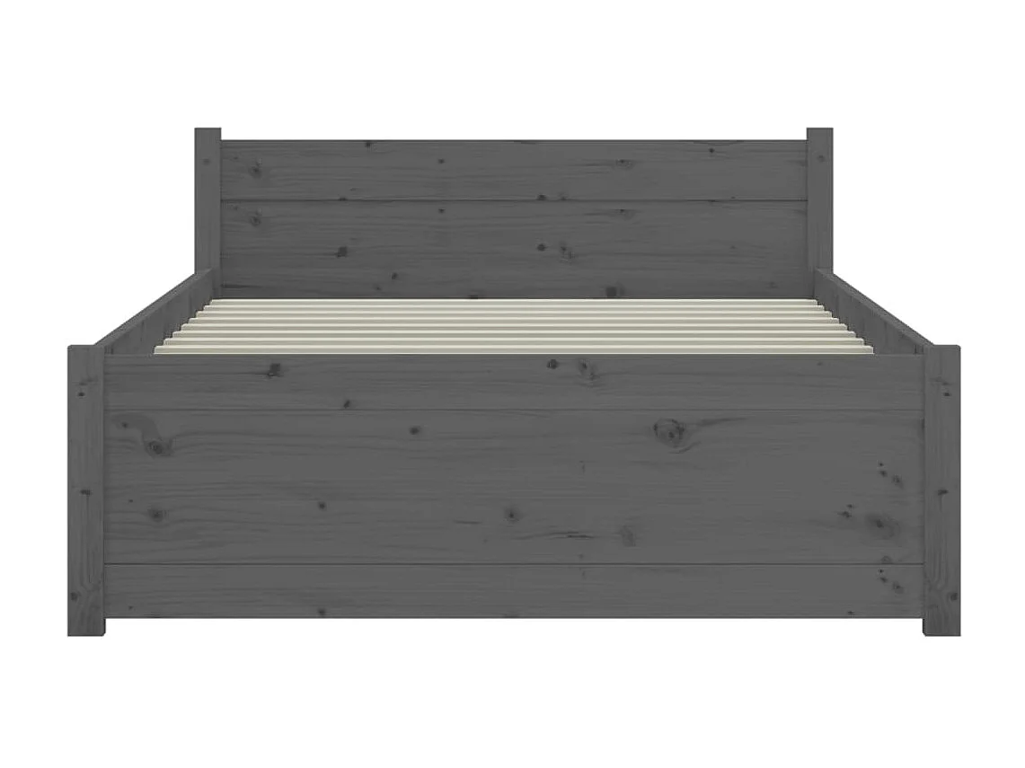 Cama pequena solteiro 75x190 cm madeira maciça cinza PT170881