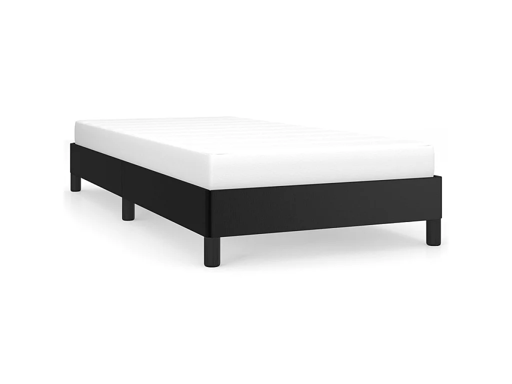Cama 90x200 cm couro artificial preto PT645984