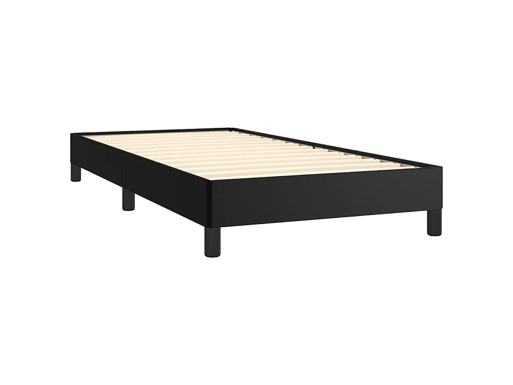 Cama 90x200 cm couro artificial preto PT645984