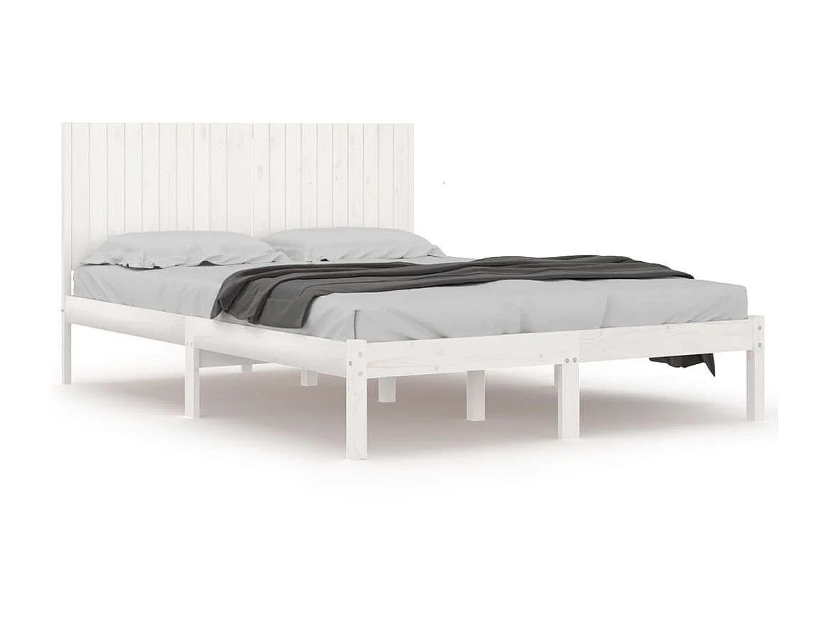 Bedframe massief grenenhout wit 200x200 cm NL26614