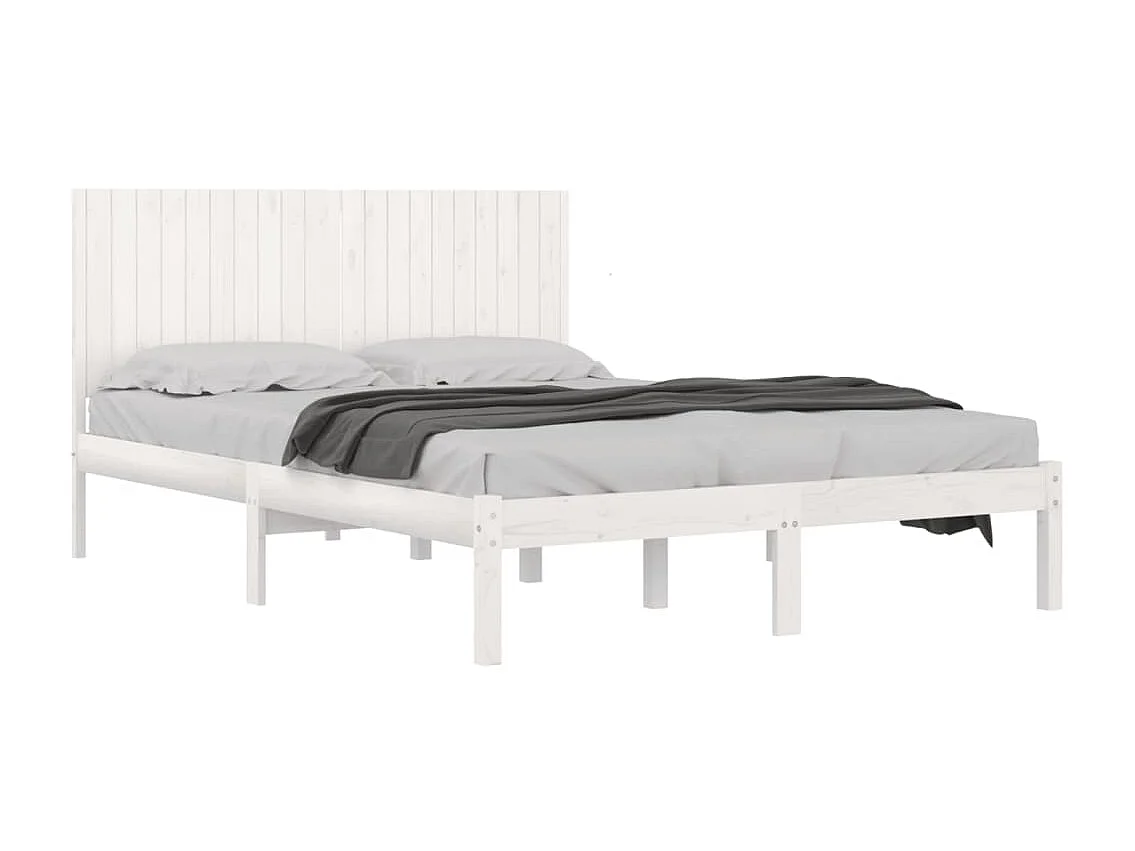 Bedframe massief grenenhout wit 200x200 cm NL26614