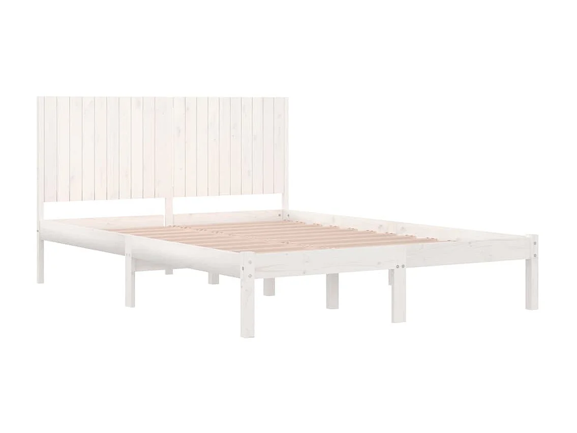 Bedframe massief grenenhout wit 200x200 cm NL26614