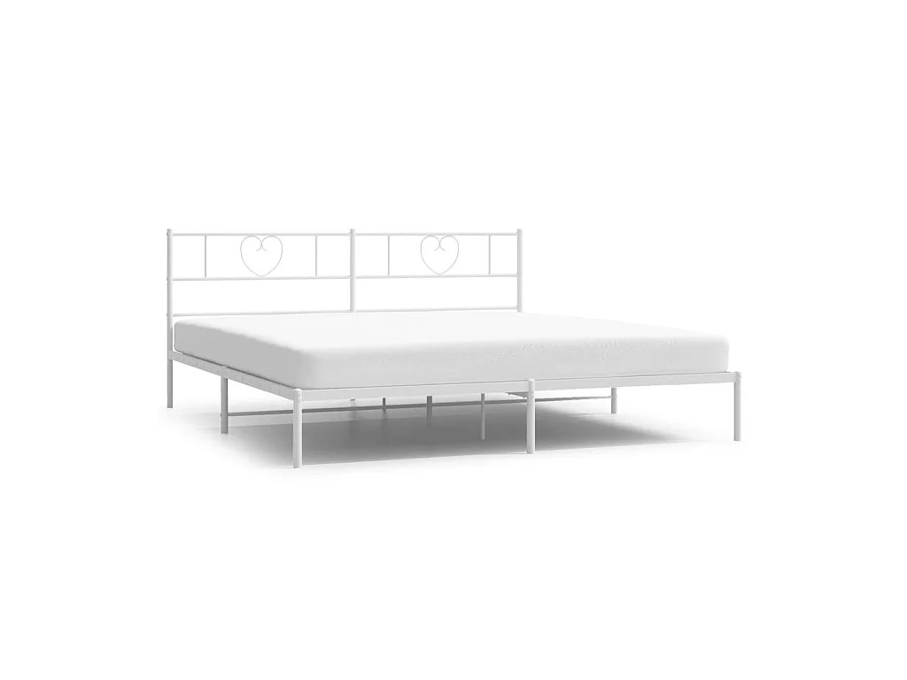 Bedframe met hoofdbord metaal wit 180x200 cm NL32759