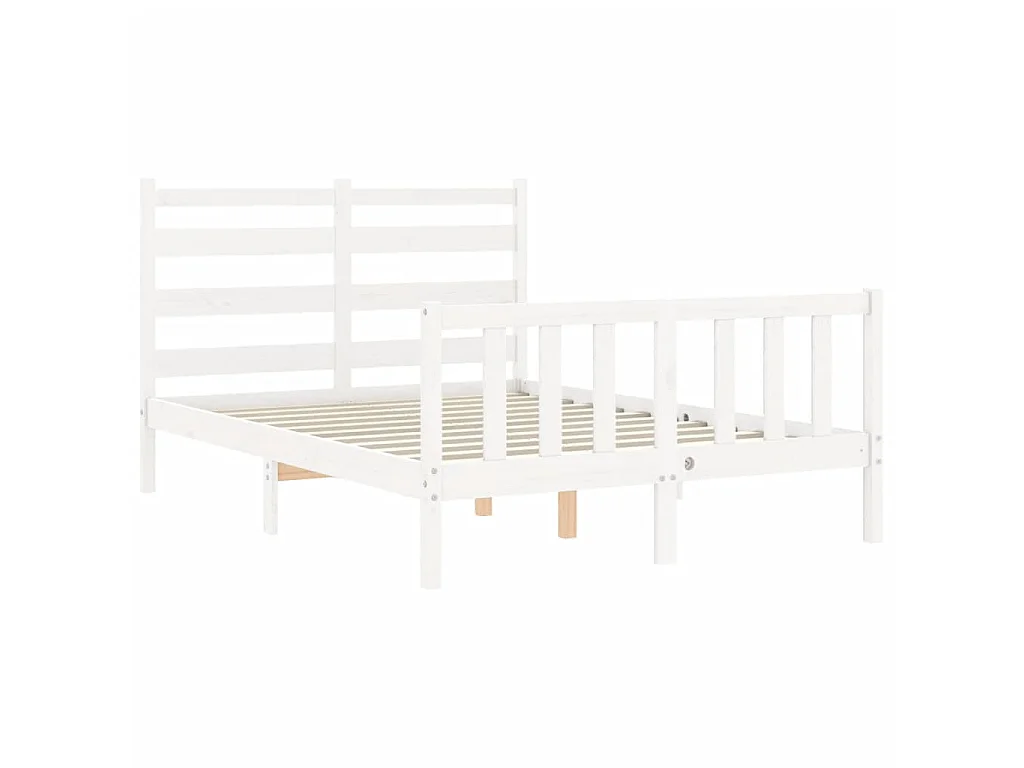 Lit-120x200 cm avec tête de lit blanc bois massif EGGB83947